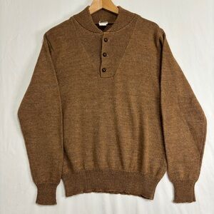 Vintage LEvi's Sweater Adult L Brown 3 button‎ Retro Grandpa Dad Preppy Grunge